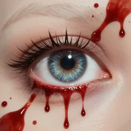 there is a picture which depicts the all - seeing eye, a lot of blood, illusions,, artstation hq, in style of simon c page