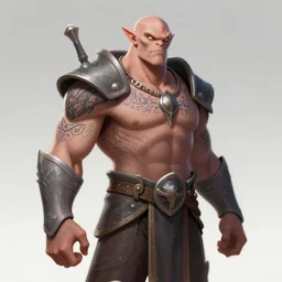 A cyclops warforged paladin with mystical tattoos on his arms, from Dungeons & Dragons, bionicle, by Greg Rutkovski