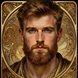 Harry Maguire with a majestic beard, closeup, D&D, fantasy, intricate, elegant, highly detailed, digital painting, artstation, concept art, matte, sharp focus, illustration, art by Artgerm and Greg Rutkowski and Alphonse Mucha
