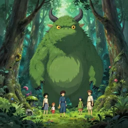 maximalist otherworldly forest monster, trending on pixiv fanbox, painted by makoto shinkai takashi takeuchi studio ghibli, akihiko yoshida, yoshitaka amano, wangechi mutu, clean cel shaded vector art, illustration, hd, 8 k