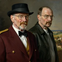 Colonel Sanders merged with Gus Fring from Breaking Bad. Painted by Caravaggio, high detail