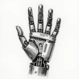 futuristic robot hand, tattoo sketch on paper, by tony diterlizzi, tim burton, hr giger, ilford hp 5, 5 5 mm, machinecore by artgerm, 3 d render, gothcore, beeple, joseph leyendecker, carlo carra