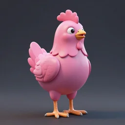 a giant pink windup chick, 3d model, octane engine, realistic shadows, dynamic lighting