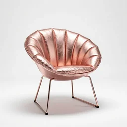 rose gold papasan chair, commercial catalog photo, isolated on a pure white background, centered, entire object in frame, sharp focus, soft studio lighting