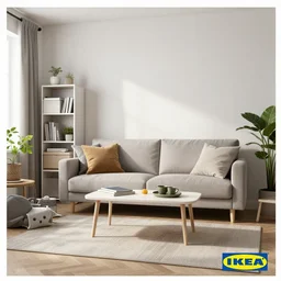 ikea catalogue photo of a living room of a hoarder, unreal engine, overgrown with monstera, grass, sand, sun rays, fountain, small stream