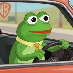 pepe frog, film still psycho 1 9 6 0, driving scene, high quality, hd, 4 k, warner, hbo, cinema frame