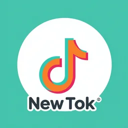 new tik tok logo, logo design, color scheme, centered, orange, green, white,