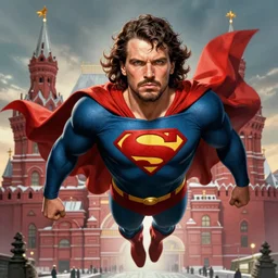 epic comic book cover of stalin as superman floating over the red square ( moscow ), socialist realism, aesthetically pleasing, finely detailed facial features, photorealistic, intricate digital art, trending artstation, artgem, rich moody colors, fan art, concept art, in the style of the red son, by cory walker and ryan ottley