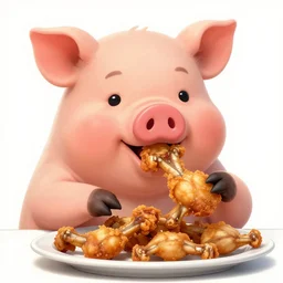 miss piggy eating deep fried frogs legs