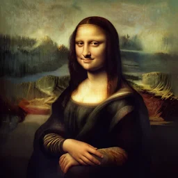 the mona lisa with a frank zappa moustache