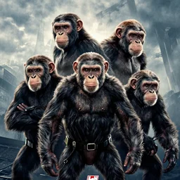 movie poster with chimpanzees, avengers style
