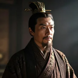 portrait of qin shi huang by goya and turner, low key lighting, high contrast, soft shadows