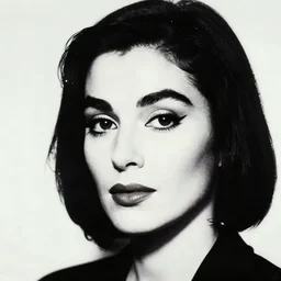 a portrait of maria callas, made by andy warhol, two tone, very high contrast, simplistic, notan art, minimalistic,