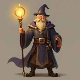 a wizard, in cartoon style, digital art, realistic painting, dnd, character design, trending on artstation