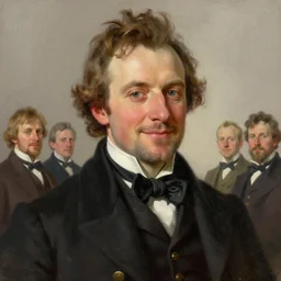 photo of franz xaver winterhalter with simple smile paint detailed digital artstation, portrait hd 4 k, y greg rutkowski and gaston bussiere and craig mullins and j. c. leyendecker, hd