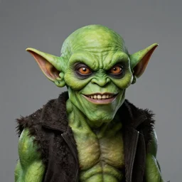 a portrait of green goblin, in the style of wayne barlowe