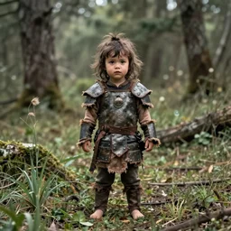 character and environment photography, portrait shamanistic infested 2 0 - year - old male barbarian, messy hair, old tattered armor, medium shot, wide angle, 2 0 0 px, full front, natural light