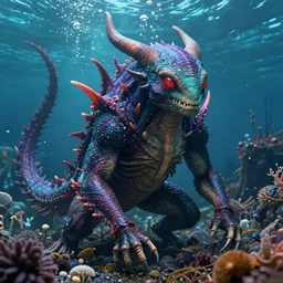 a portrait of a alien creature deep sea devil animal illustrated by miyazaki by karol bak, james jean, tom bagshaw, rococo, sharp focus, trending on artstation, cinematic lighting, hyper realism, octane render, 8 k, hyper detailed, vivid, ultra detailed, highly detailed