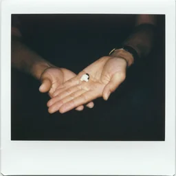 found accidental 1990s polaroid of hands