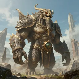 highly detailed portrait photo of a huge mûmakil-yogg-saron, in a scenic dystopian environment, hyperrealistic Illustration
