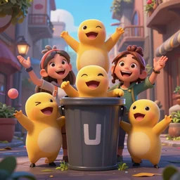 guardians of trash can alley, high definition digital art, concept art, artstation, cgsociety, happy, joyous, magical, whimsical, 3 d shading, zbrush, by behance, art by, beautiful lighting, sharp, smooth, masterpiece