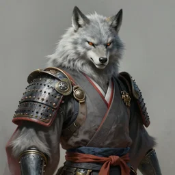 very detailed masterpiece painting of an Asian Armored Werewolf wearing Kimono with light grey fur, featured in artstation, concept art by Greg Rutkowski, WLOP, Dan Mumford, Christophe Vacher