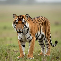 sabre toothed tiger photographed on the plains, high quality shot, national geographic, 8 k photo
