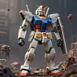 Kow Yokoyama Robots Versus Zombie Biomechanical Gundam In Hell, Trending on ArtStation, beautiful aesthetic, photorealistic, volumetric lighting, hyperrealistic, octane render, HDR, photorealistic, bokeh