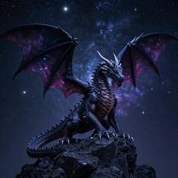 Dragon Creepy cosmic color scheme star gazing PhotoRealistic