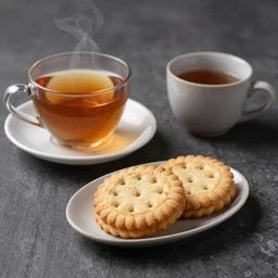 tea and marie biscuit ona fine evening