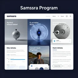 gui for the samsara program, web design, futuristic, by charles dellschau, mitsuo katsui, eiko ishioka, hannah hoch