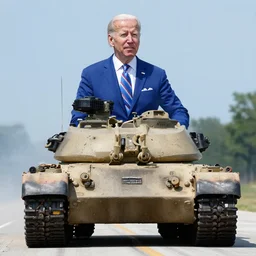 Joe Biden as a tank
