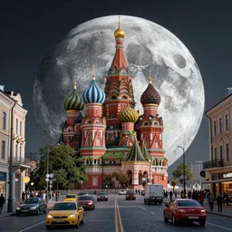 russian city on the moon designed by ash thorp, busy street, rendered in octane, photorealistic, trending on artstation, 8 k hdr