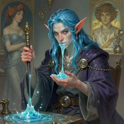 beautiful slime sorcerer, highly detailed, digital painting, artstation, sharp focus, illustration, art by tan zi and ayanamikodon and alphonse mucha and wlop