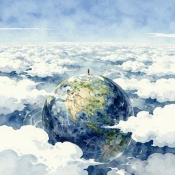 watercolor of the end of the world, sharp focus, wide view, smooth, digital illustration, by james jean, by rossdraws, frank franzzeta, mcbess, sakimichan