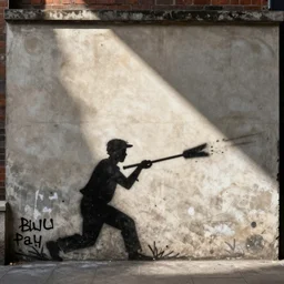 famous wall graffiti by banksy