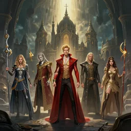 the seven deadly sins at the seven world wonders, concept art, trending on artstation, by arthur yuan