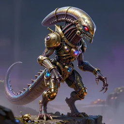 a demogorgon. steampunk, intricate, elegant, fantasy, highly detailed, digital painting, concept art, sharp focus, illustration, beautiful lighting, epic light, artstation, colorful, dramatic