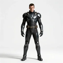 stern villain in armored suit, cinematic studio photo, full body, standing, isolated on a pure white background, centered, whole figure in frame, sharp focus, studio lighting