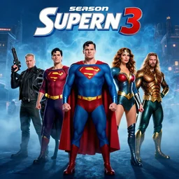 superhero squad go in the background of blue smoke with the title season 3 joke and lukashenko man with a machine gun superman black cougar super woman aquaman chill town