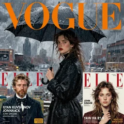 woman with umbrella, rainy thunderstorm, new york city, vogue magazine, instagram fashion, elle magazine, ilya kuvshinov, john singer sargent, oil painting, shaft anime key visual, trending on artstation, intricate