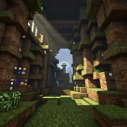 quake style interior architecture created in minecraft high detail