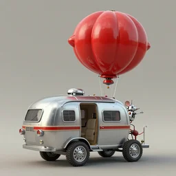 adventurer ( ( ( ( ( 1 9 5 0 s retro future robot android mouse wagon rv balloon robot. muted colors. ) ) ) ) ) by jean baptiste monge!!!!!!!!!!!!!!!!!!!!!!!!! chrome red