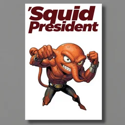 comic book cover for'squid president ', art by alex ross