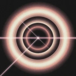 surrealist art featuring concentric circles, lasers, flowing curves, gradients, grainy, glowy lighting, matte colors, trending on artstation