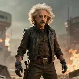 2 0 year old albert einstein as raiden in metal gear rising, movie still, epic