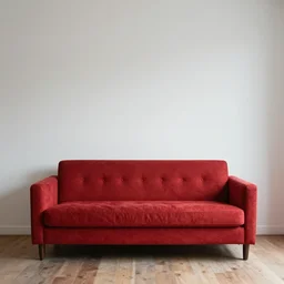 empty room with red sofa