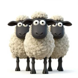 sheep in the style of bojack horseman, symmetrical, mega detail