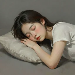 sleepy girl, matte painting