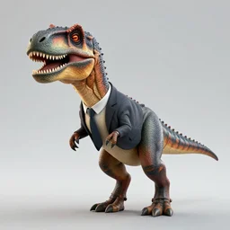 a velociraptor wearing a business suit